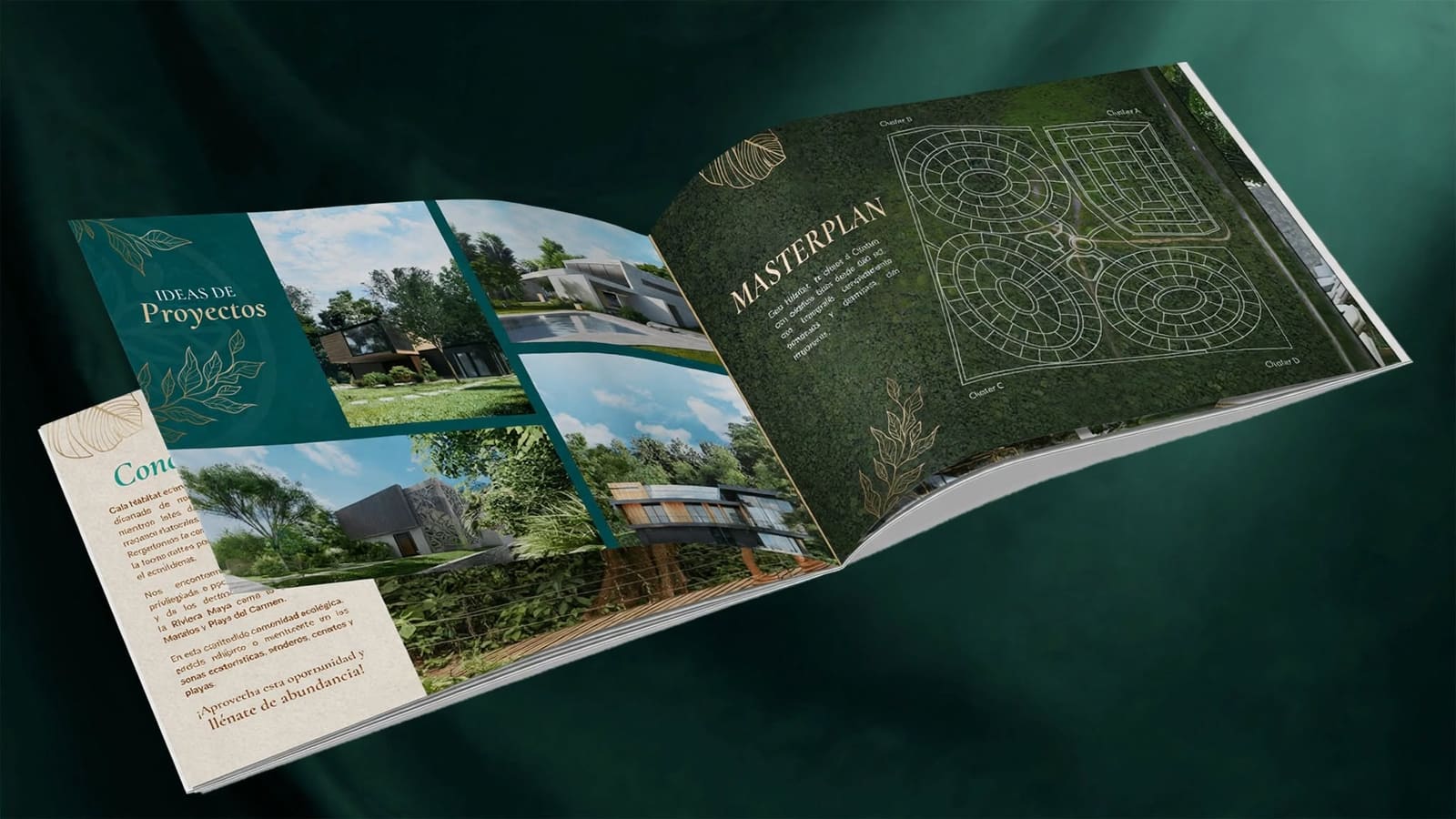 Brochure inmobiliario de Gaia Hábitat con masterplan