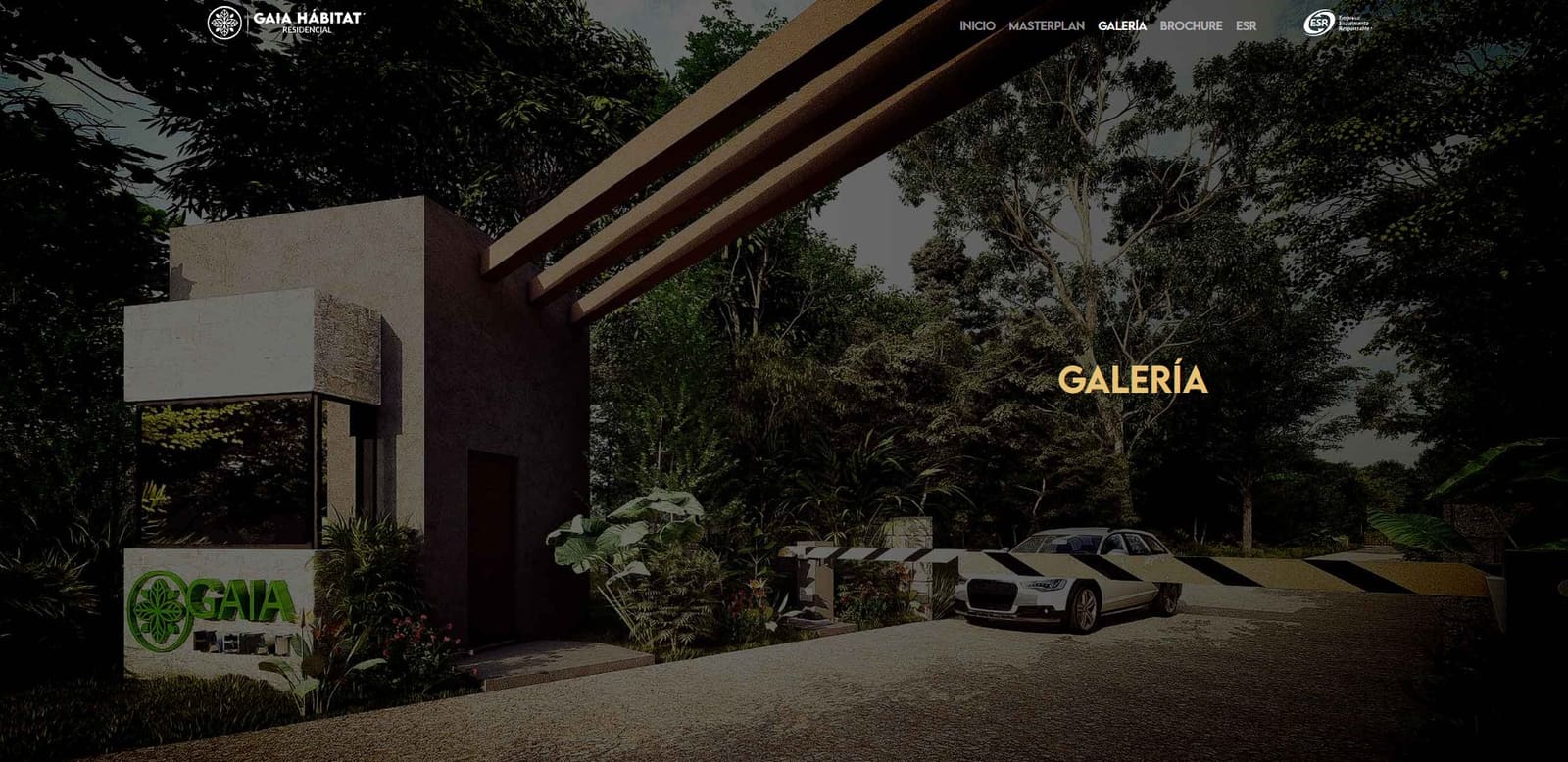 Sección de galería del sitio web de Gaia Hábitat