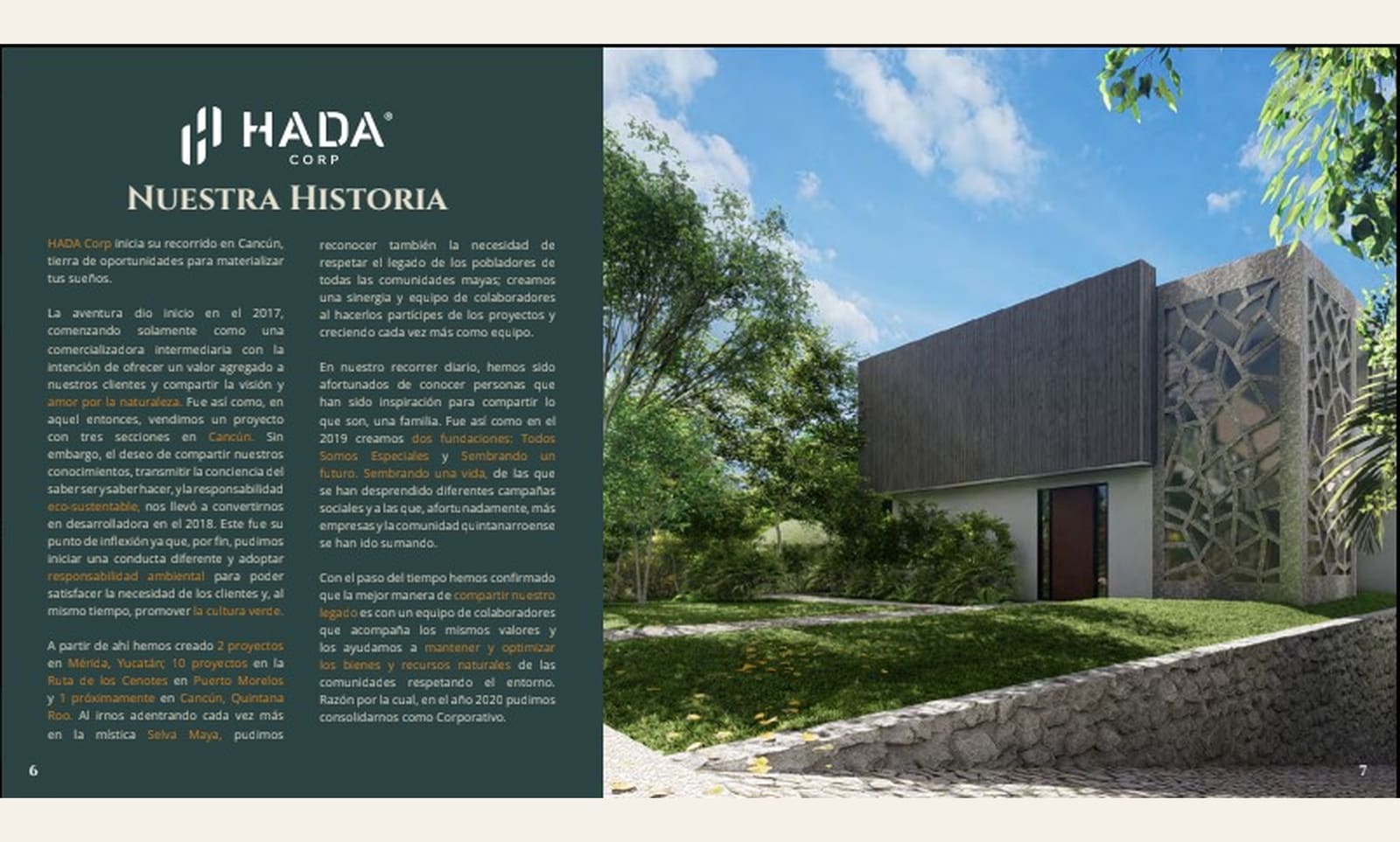 Revista HADA Corp, página Nuestra Historia