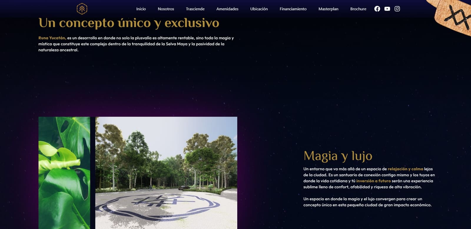 Sección Un concepto único y exclusivo del sitio de Runa Residencial