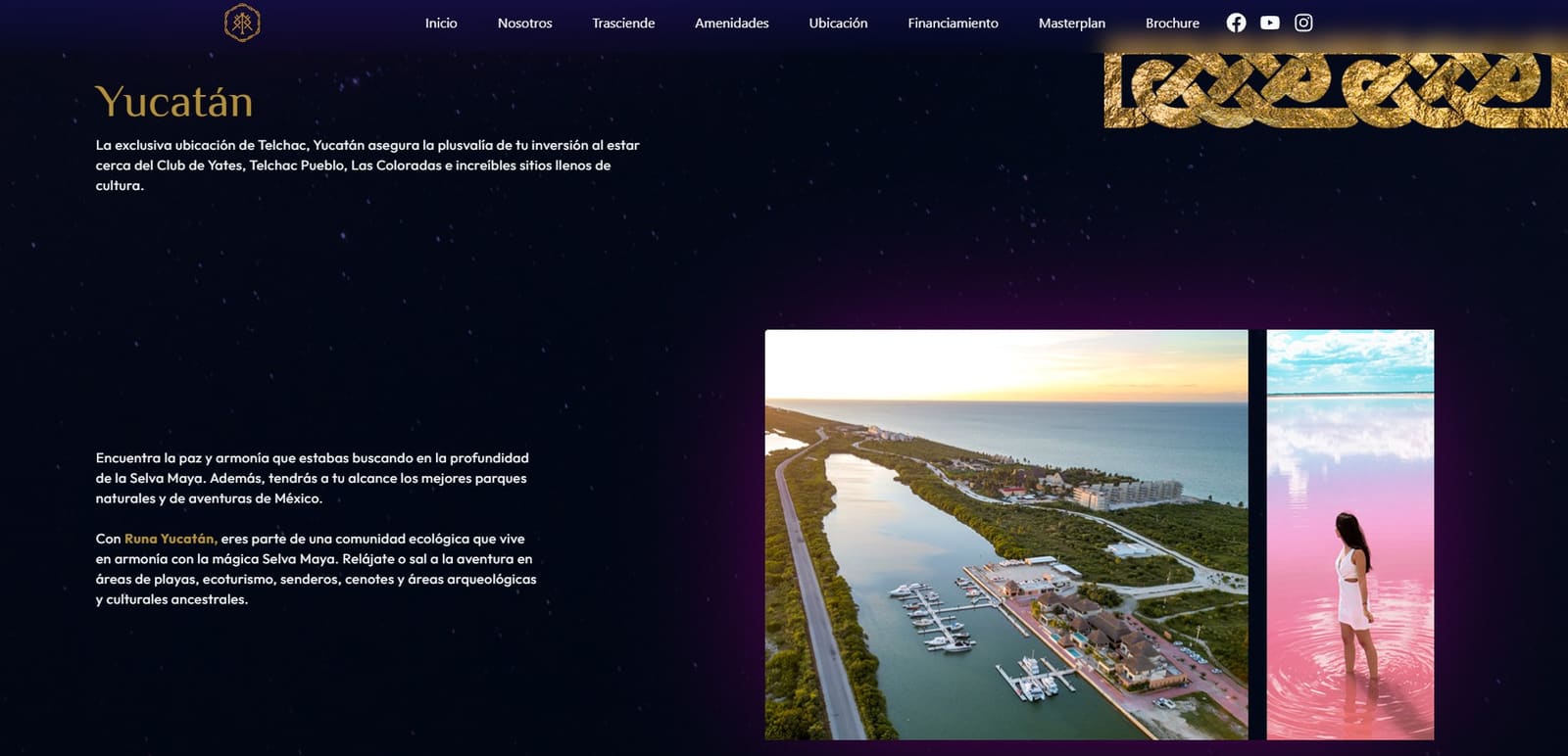 Sección Yucatán del sitio de Runa Residencial
