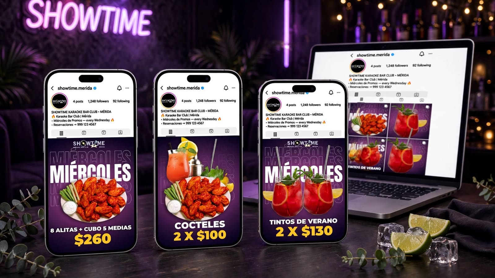 Publicaciones de redes sociales para Show Time